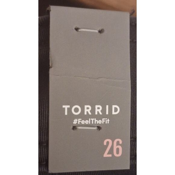 Torrid Women 26 Black Aviator Skinny Stretch Twill Mid Rise Cropped Pant NEW - Picture 8 of 8